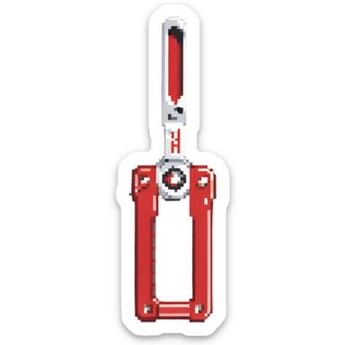 metal can opener with red handle sticker