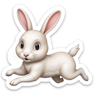 White rabbit running I’m late emoji  sticker