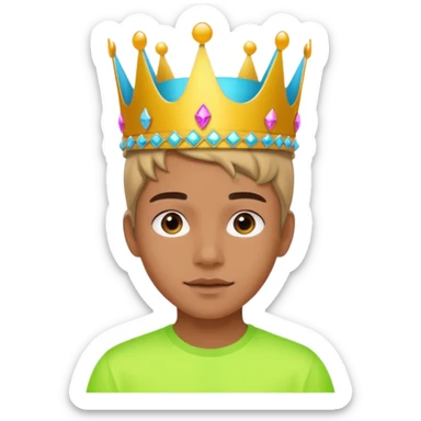 A stylish teen wearing a neon plastic crown for fun.

























 sticker