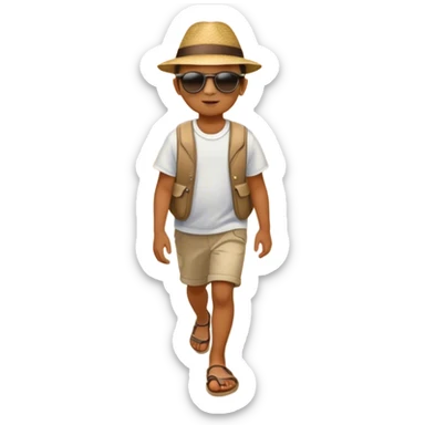 A quiet beach at sunset. **Baby footsteps trail behind larger ones**,  sticker