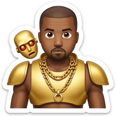 kanye west fights evil ai robot sticker