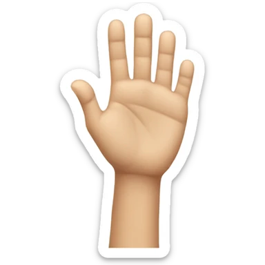 a palm with middle and ring fingers bent sticker