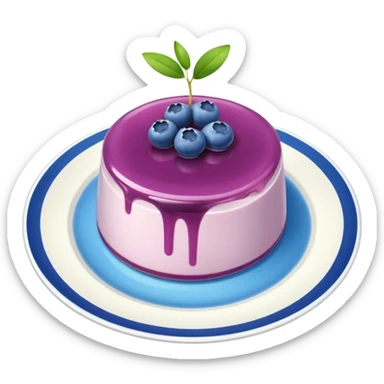 Blueberry pannacotta plate sticker