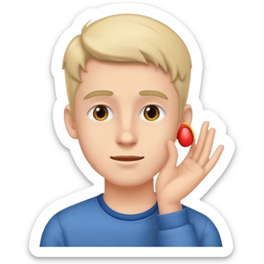 young man hearing impairment sticker