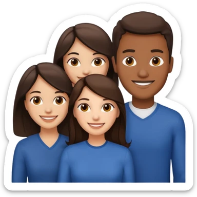 Un trouple deux hommes une femme brune qui sont tous ensemble  sticker