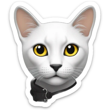 chat noir tache blanche sur le torse sticker