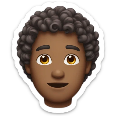 Man with curly hair and heart eyes sticker