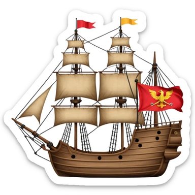 Batavia the Dutch East India Company ship with VOC flag sticker