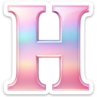 Iridescent pastel pink formal Font setting icon with letter H sticker
