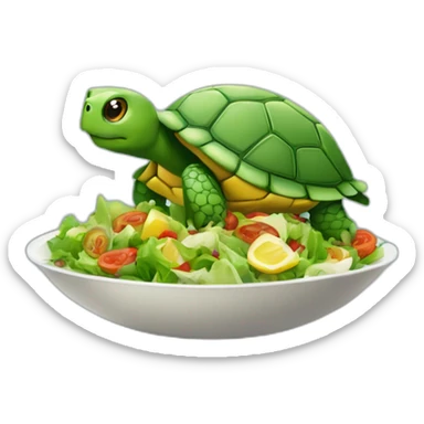 Tortue qui mange une salade  sticker