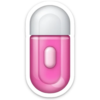 pink medication capsule sticker