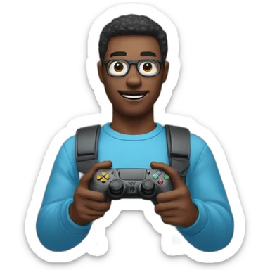 Un homme basané qui a une manette de ps5 entre les mains sticker