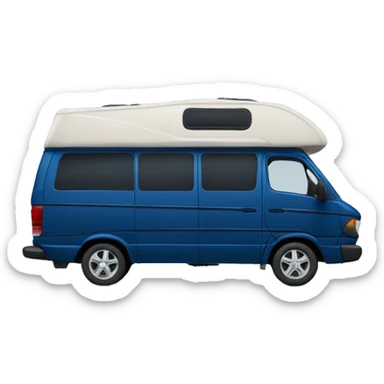 A dark blue Mercedes Camping van, no tent  sticker