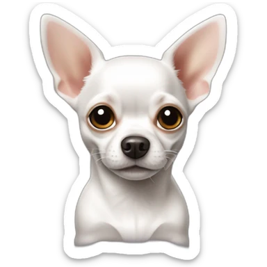 Chihuahua blanc et noir à poil long sticker