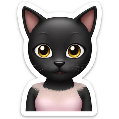 Black cat wearing a ballerina outfit sticker
