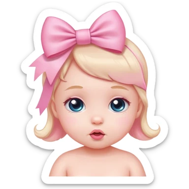 Cute baby pink bow  sticker