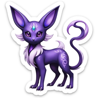 Shiny Exotic Badass Mysterious Gothic Espeon-Absol-Pokémon-Fakémon-hybrid-creature (full body) sticker