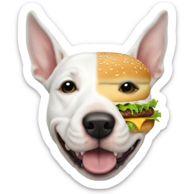 All white bull terrier cheeseburger  sticker