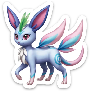 Sylveon-Palkia-Dialga-Shaymin-Meloetta-Celebi-Espeon-fusion-animal-Fakémon-creature  sticker