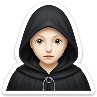 A shadowy figure wearing a hooded cloak sticker