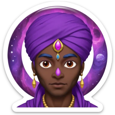 Pero solo con el planeta Saturno 🪐, un moro con turbante 👳🏾‍♂️ y la cara del diablo morada esta 😈  sticker