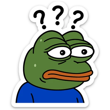 confused pepe the frog sticker