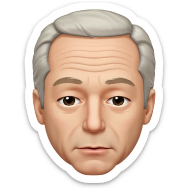 Jeffrey Epstein with eyes shut and puckered lips sticker