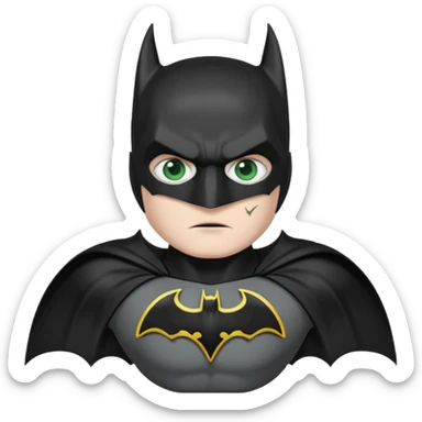 Batman 1992 (white skin, pale green eyes, bigger Bat symbol, black chest)) sticker