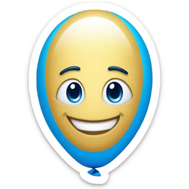 Blue smiling balloon  sticker