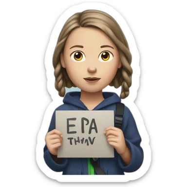 greta Thunberg holding sign sticker