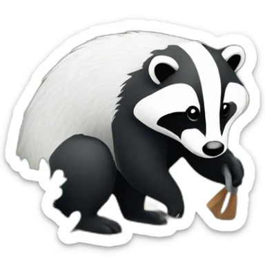 badger doing some gardening sticker