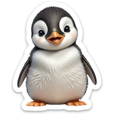 Cinematic Cute Yawning Baby Penguin Portrait Emoji, Head tilted slightly with a dramatic, wide-open yawn, showcasing soft, cuddly feathers and sleepy, half-closed eyes brimming with drowsy contentment, Simplified yet irresistibly adorable features, highly detailed, glowing with a soft, cozy polar glow, high shine, relaxed yet expressive, stylized with a dash of whimsical charm, soft glowing outline, capturing the essence of a drowsy yet affectionate arctic cherub that appears ready to stretch out for a nap! sticker
