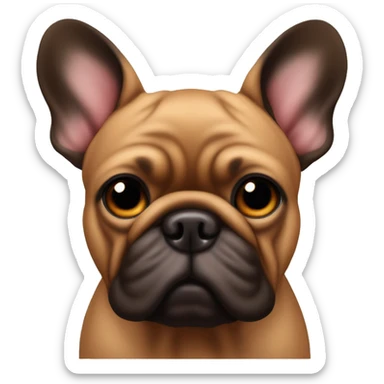 un bouledogue français de couleur fauve avec le museau noir sticker