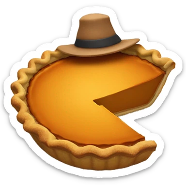 Pumpkin pie wearing a hat  sticker