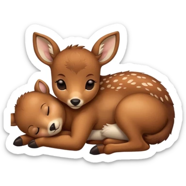Baby deer sleeping sticker