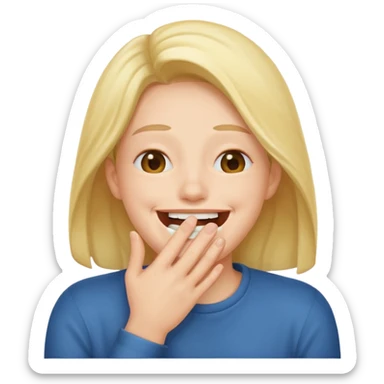Person laughing covering their mouth  sticker