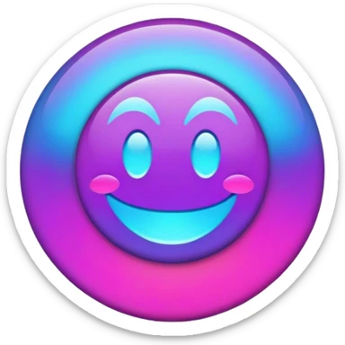 Psychedelic colored round beveled button sticker