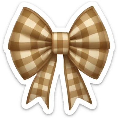 beige plaid bow sticker