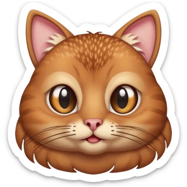 A shy but handsome turkey cat looking embarrassed, batting his long eyelashes and blushing sticker