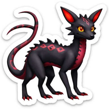 Salazzle-Salandit-Umbreon-Fakémon-hybrid-creature (full body)  sticker