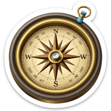 Compass pointing north west sticker