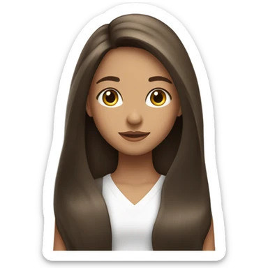 Clean girl pretty brunette hair sticker