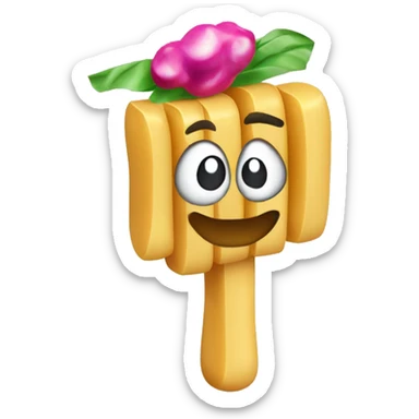 A rigatoni noodle holding a maraca sticker