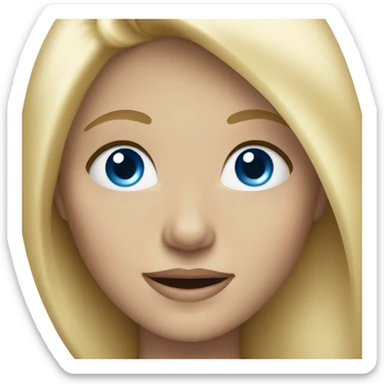 blonde girl with blue eyes waving sticker