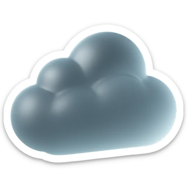 a fluffy cloud in matte glass style sticker