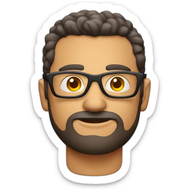 Hombre gordo canoso con gafas y un polo rojo sticker