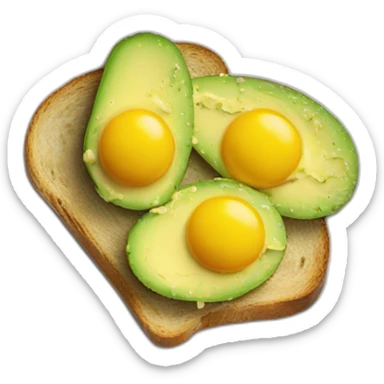Avocado slices on toast with scrambled eggs sticker
