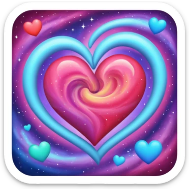 Heart with galaxies  sticker