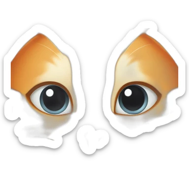 The face of a orange tubby cat with one cranked ear sticker