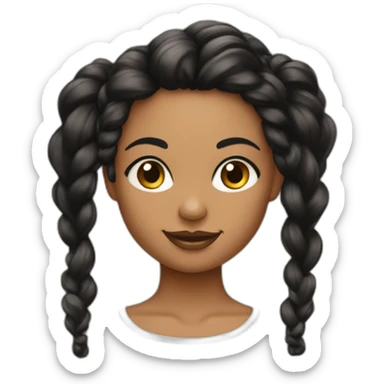 Fille de peau noir avec des tresses noires  sticker